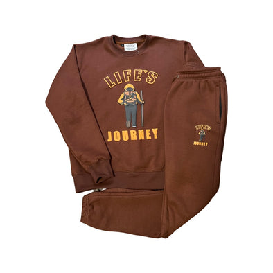 Logo Brown Puff Print Sweatsuit